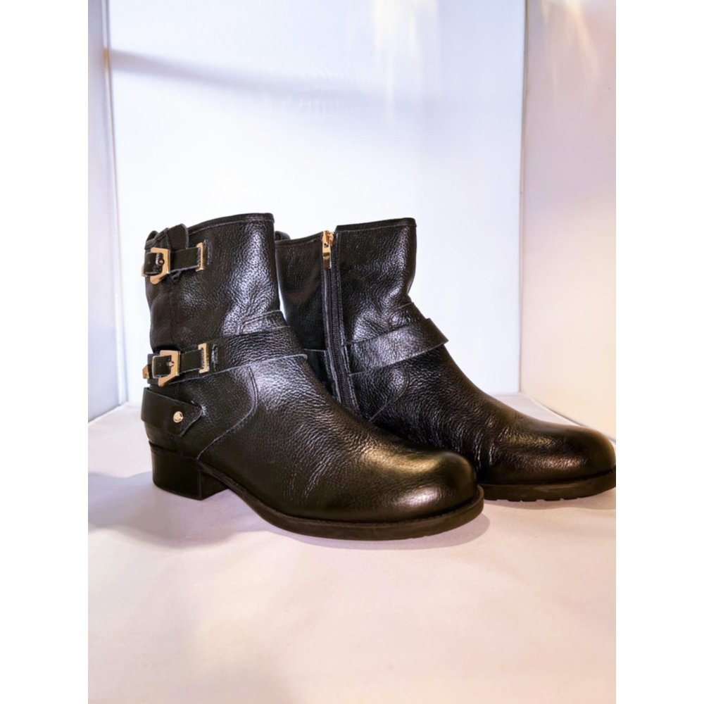 Marc Fisher Black Leather Moto Boots